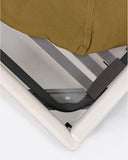 Base tapizada BEETHOVEN de lino 110 x 220 x 25 cm para colchón individual 90 x 200 cm color mostaza