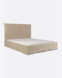 Cama BEETHOVEN para colchón 160 x 200 cm y funda de lino en color natural