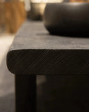 Mesa de centro RIVIA de madera de suar 170 x 55 x 33 cm de altura en color negro