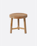 Table d'appoint KYRO en bois de teck recyclé Ø 40 cm x 40 cm de hauteur