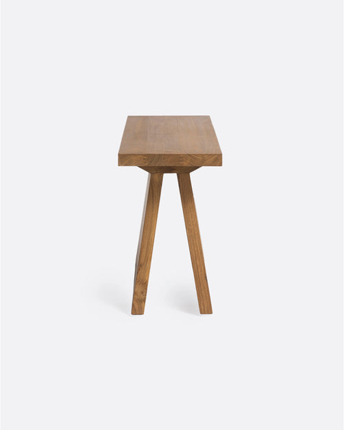 Mesa auxiliar BATU de madera de teca reciclada 85 x 24 x 38 cm en color natural
