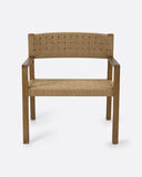 Fauteuil CORA en bois de teck et corde de papier 68 x 65 x 73 cm en couleur naturelle