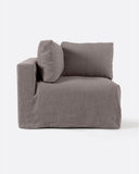 Canapé BEETHOVEN module d'extrémité avec housse en lin 100 x 100 x 80 cm en couleur taupe