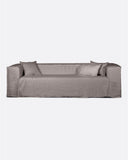 Canapé STROZZI 3/4 places avec housse en lin 260 x 95 x 65 cm en couleur taupe