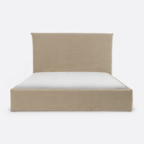 Cama BEETHOVEN para colchón 160 x 200 cm y funda de lino en color natural