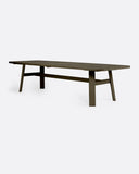 Table d'extérieur TUBAN en bois de teck 290 x 110 x 74 cm en finition patinée