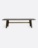 Table d'extérieur TUBAN en bois de teck 290 x 110 x 74 cm en finition patinée