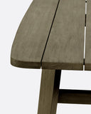 Table d'extérieur TUBAN en bois de teck 290 x 110 x 74 cm en finition patinée