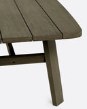 Table d'extérieur TUBAN en bois de teck 290 x 110 x 74 cm en finition patinée