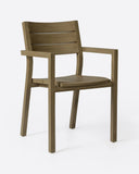 Chaise d'extérieur GENESIS empilable en bois de teck 55 x 57 x 85 cm en finition patinée (empilable)