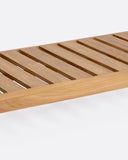 GENESIS outdoor sunbed in teak wood 201 x 78 x 27 cm with white mattress