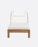 GENESIS outdoor sunbed in teak wood 201 x 78 x 27 cm with white mattress
