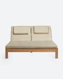 Transat GENESIS en bois de teck 201 x 139 x 27 cm avec un matelas ivoire