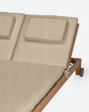 Transat GENESIS en bois de teck 201 x 139 x 27 cm avec un matelas ivoire