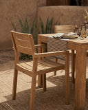 GENESIS outdoor stackable chair in teak wood 55 x 57 x 85 cm in natural colour