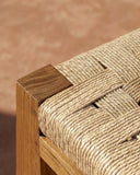 Banco de exterior CORA de madera de teca reciclada y cuerda sintética 170 x 40 x 45 cm