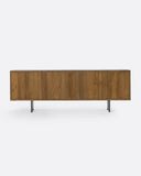 Aparador CORA de madera de teca reciclada y cuerda de papel 220 x 45 x 82 cm con patas de hierro