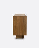 Aparador CORA de madera de teca reciclada y cuerda de papel 220 x 45 x 82 cm con patas de madera