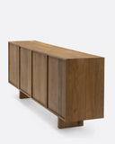 Aparador CORA de madera de teca reciclada y cuerda de papel 220 x 45 x 82 cm con patas de madera