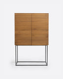 Vitrina TAMAN de madera de teca reciclada y hierro 110 x 45 x 170 cm en color natural