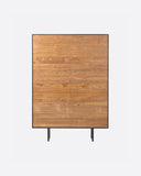 Vitrina GEOX de madera de teca reciclada y hierro 105 x 40 x 150 cm