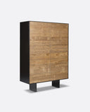 Vitrina GEOX de madera de teca reciclada y hierro 105 x 40 x 150 cm