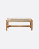 Banco KUMAI de madera de teca reciclada y cuerda de papel 110 x 40 x 46 cm