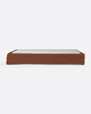 Base tapizada BEETHOVEN de lino 110 x 220 x 25 cm para colchón individual 90 x 200 cm color terracota