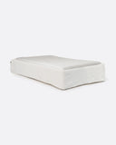 Base tapizada BEETHOVEN de lino 110 x 220 x 25 cm para colchón individual 90 x 200 cm color blanco