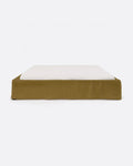 Sommier tapissé BEETHOVEN en lin 170 x 220 x 25 cm pour matelas 160 x 200 cm couleur moutarde
