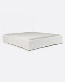 Base tapizada BEETHOVEN de lino 190 x 220 x 25 cm para colchón 180 x 200 cm color blanco
