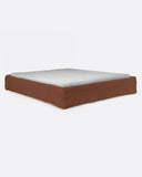 Base tapizada BEETHOVEN de lino 190 x 220 x 25 cm para colchón 180 x 200 cm color terracota