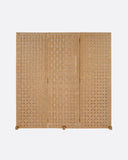 Biombo CORA de madera de teca reciclada y cuerda de papel 190 x 5 x 190 cm
