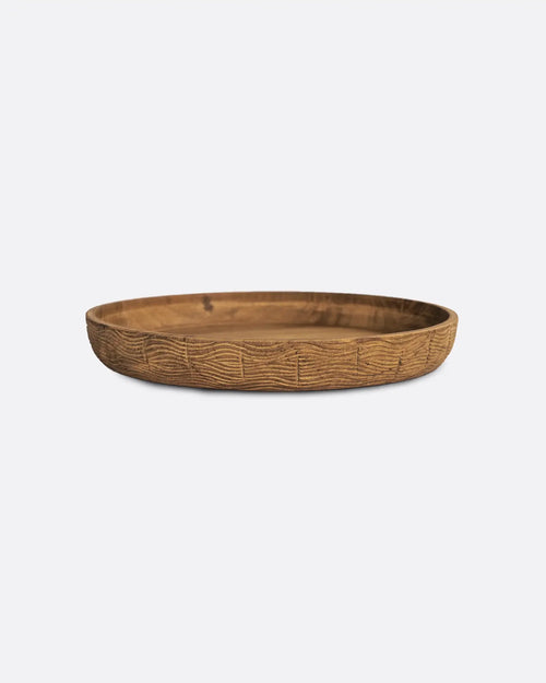 Bol IJEN en bois de teck recyclé Ø 27 cm x 3,5 cm de hauteur en couleur naturelle