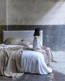 Cabecero BEETHOVEN de lino 200 x 8 x 110 cm para cama de 180 cm color cross