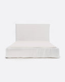 Cama BEETHOVEN para colchón 160 x 200 cm y funda de lino en color blanco