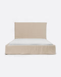 Lit BEETHOVEN pour matelas 160 x 200 cm avec revêtement en lin couleur cross