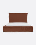 Cama BEETHOVEN para colchón 160 x 200 cm y funda de lino en color terracota