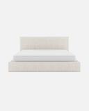 Cama BEETHOVEN para colchón 160 x 200 cm y funda de olefina reciclada en color blanco