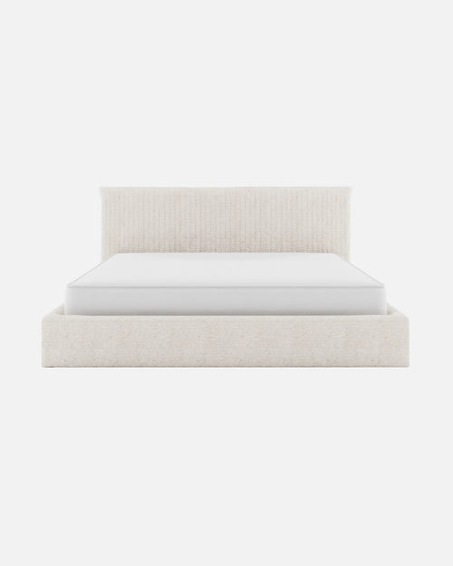 Cama BEETHOVEN para colchón 160 x 200 cm y funda de olefina reciclada en color blanco