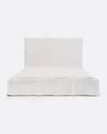 Cama BEETHOVEN para colchón 180 x 200 cm y funda de lino en color blanco