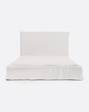 Cama BEETHOVEN para colchón 180 x 200 cm y funda de lino en color blanco