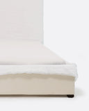 Cama BEETHOVEN para colchón 180 x 200 cm y funda de lino en color blanco