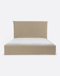 Lit BEETHOVEN pour matelas 180 x 200 cm avec revêtement en lin couleur naturelle