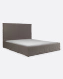 Cama BEETHOVEN para colchón 180 x 200 cm y funda de lino en color topo