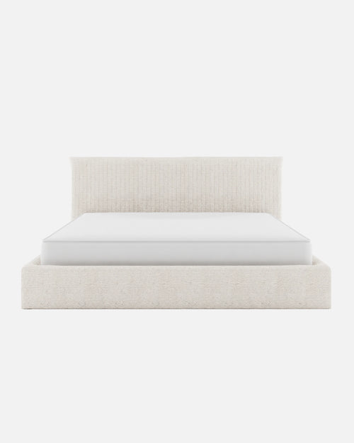 Cama BEETHOVEN para colchón 180 x 200 cm y funda de olefina reciclada en color blanco