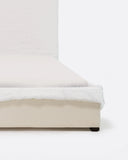Cama BEETHOVEN para colchón individual 90 x 200 cm y funda de lino en color blanco