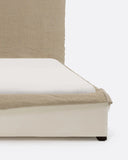 Cama BEETHOVEN para colchón individual 90 x 200 cm y funda de lino en color natural