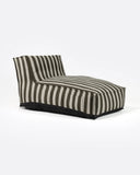 Chaise longue de exterior CACCINI 90 x 145 x 80 cm en color natural y gris oscuro (Charcoal)