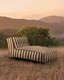 Chaise longue de exterior CACCINI 90 x 145 x 80 cm en color natural y gris oscuro (Charcoal)